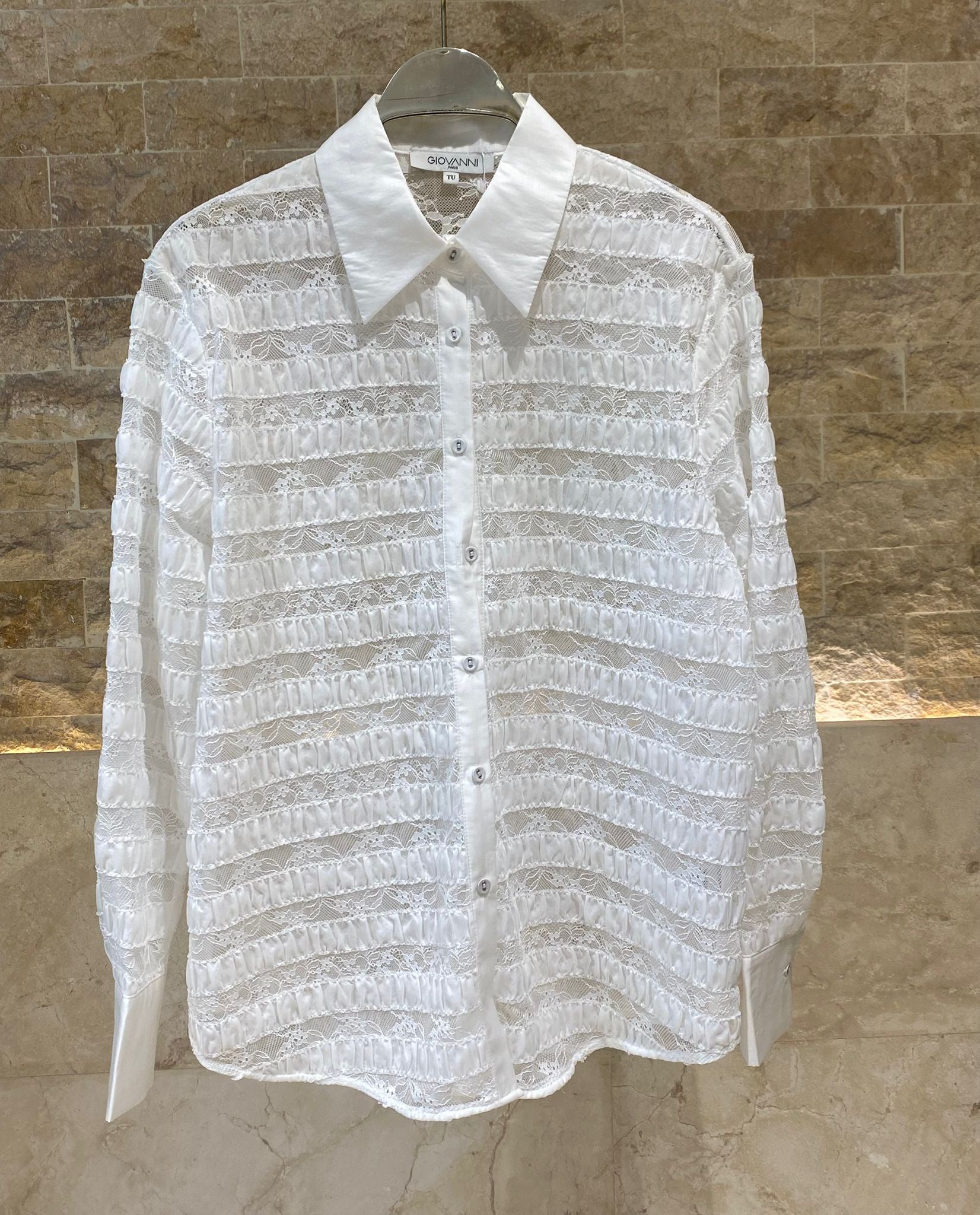 Natty Oversized Lace Shirt - Brown Loft