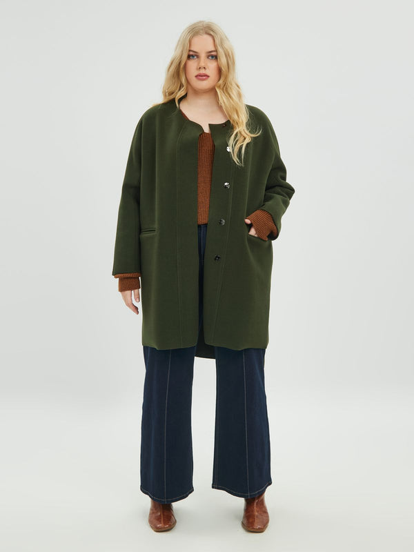 Long Back Oversized Wool Coat - 8203.4021