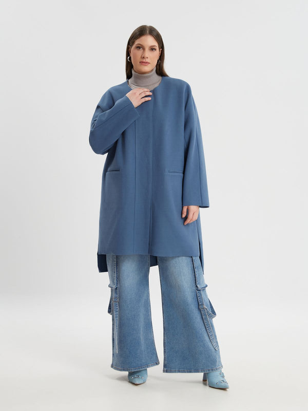 Long Back Oversized Wool Coat - 8203.4021