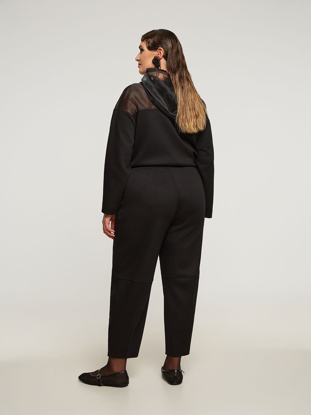 8401.2027 High Waist Barrel Viscose Blend Pants - Brown Loft