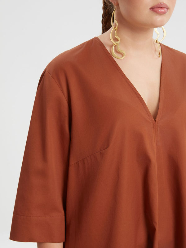 Poplin V Neck Dress - 8201.7170