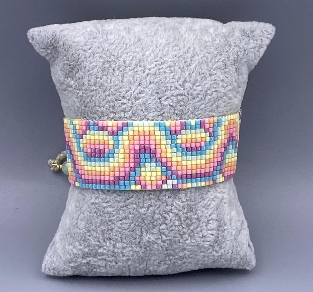 Rainbow Clouds 3.0 B-M سوار من خيوط مضفرة عريضة - Brown Loft