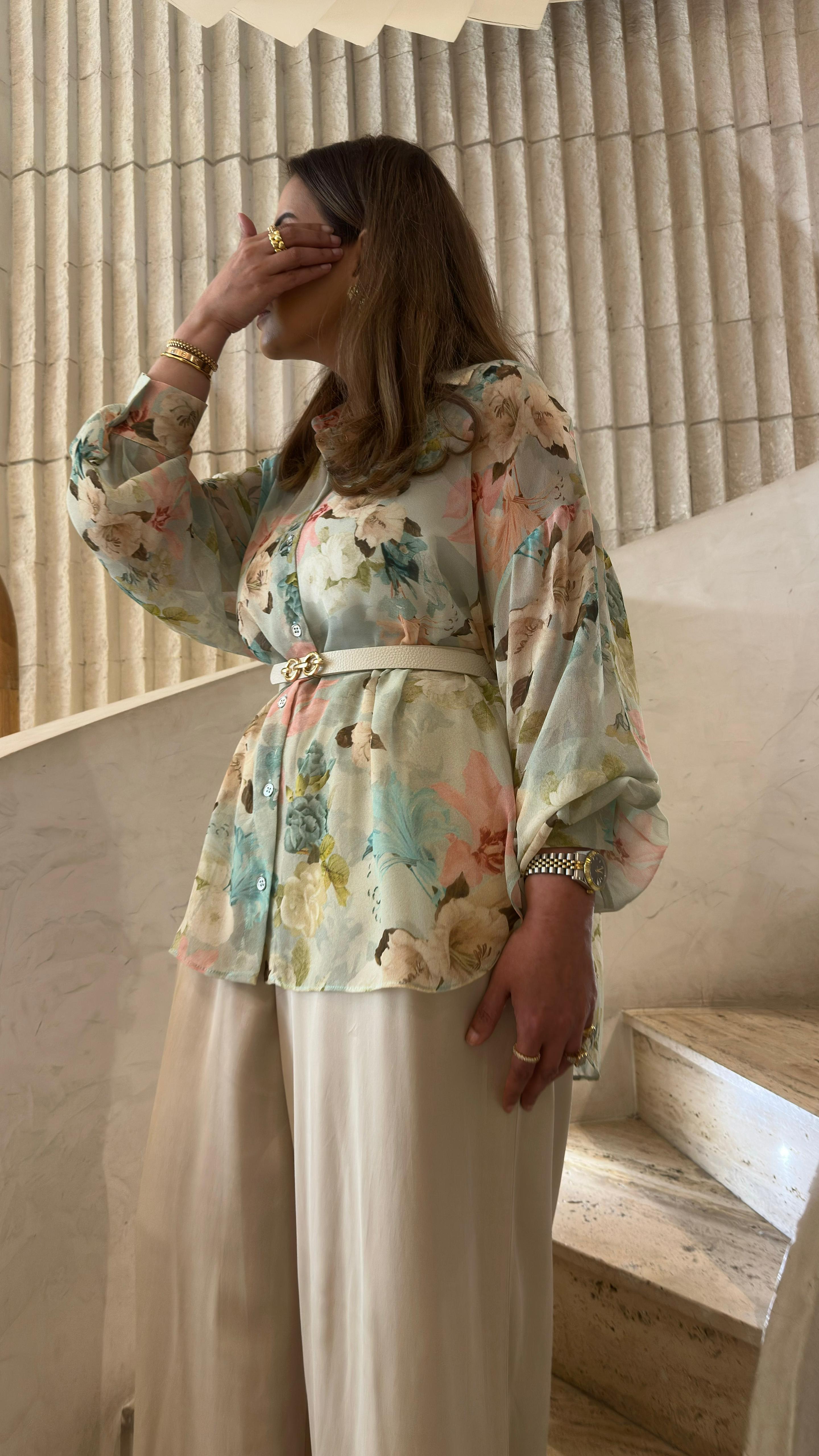 63-7072 Floral Shirt - Brown Loft