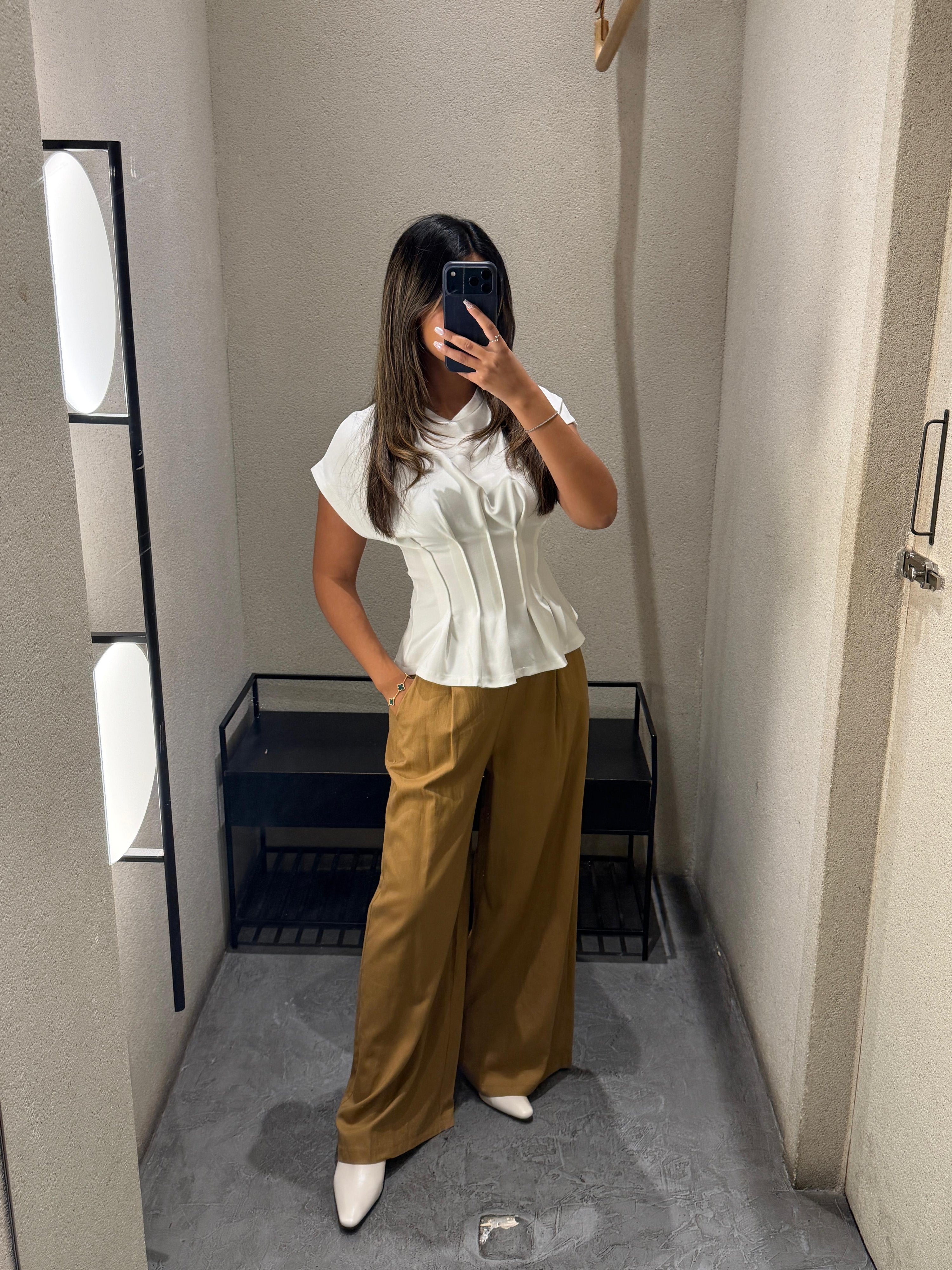 CY1409-2 High Waist Wide Leg Linen Pants