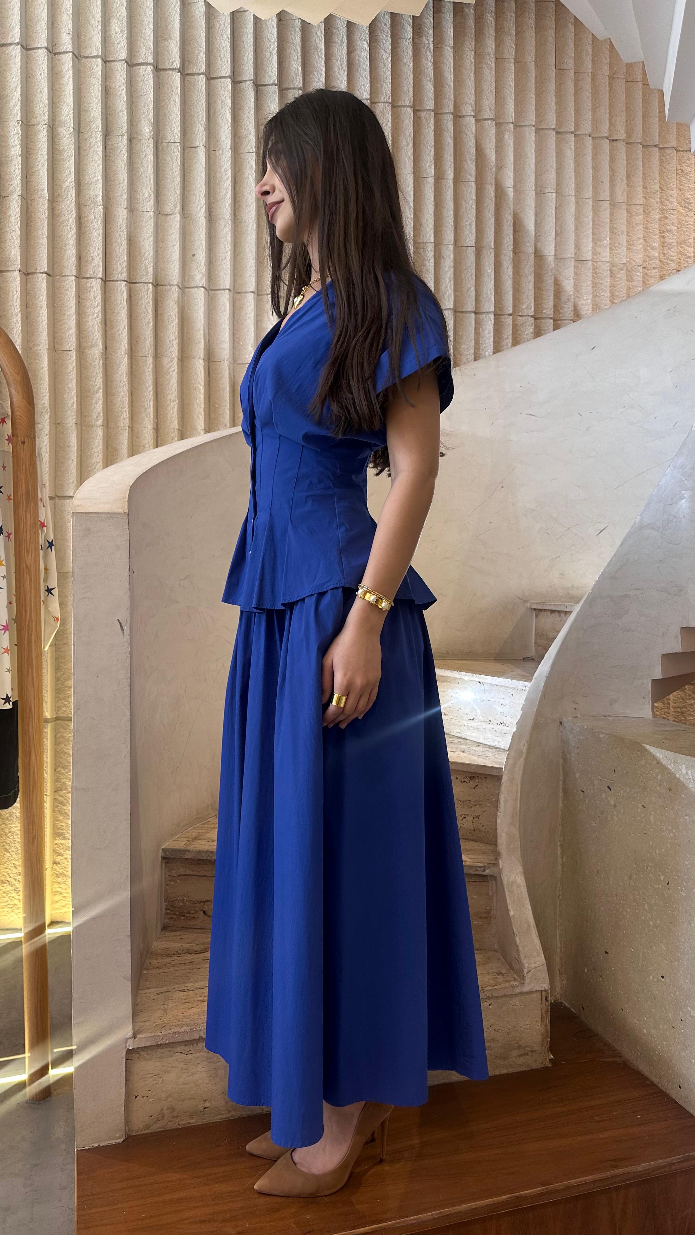 6218089 Pleated Long Dress فستان طويل مطوي - Brown Loft