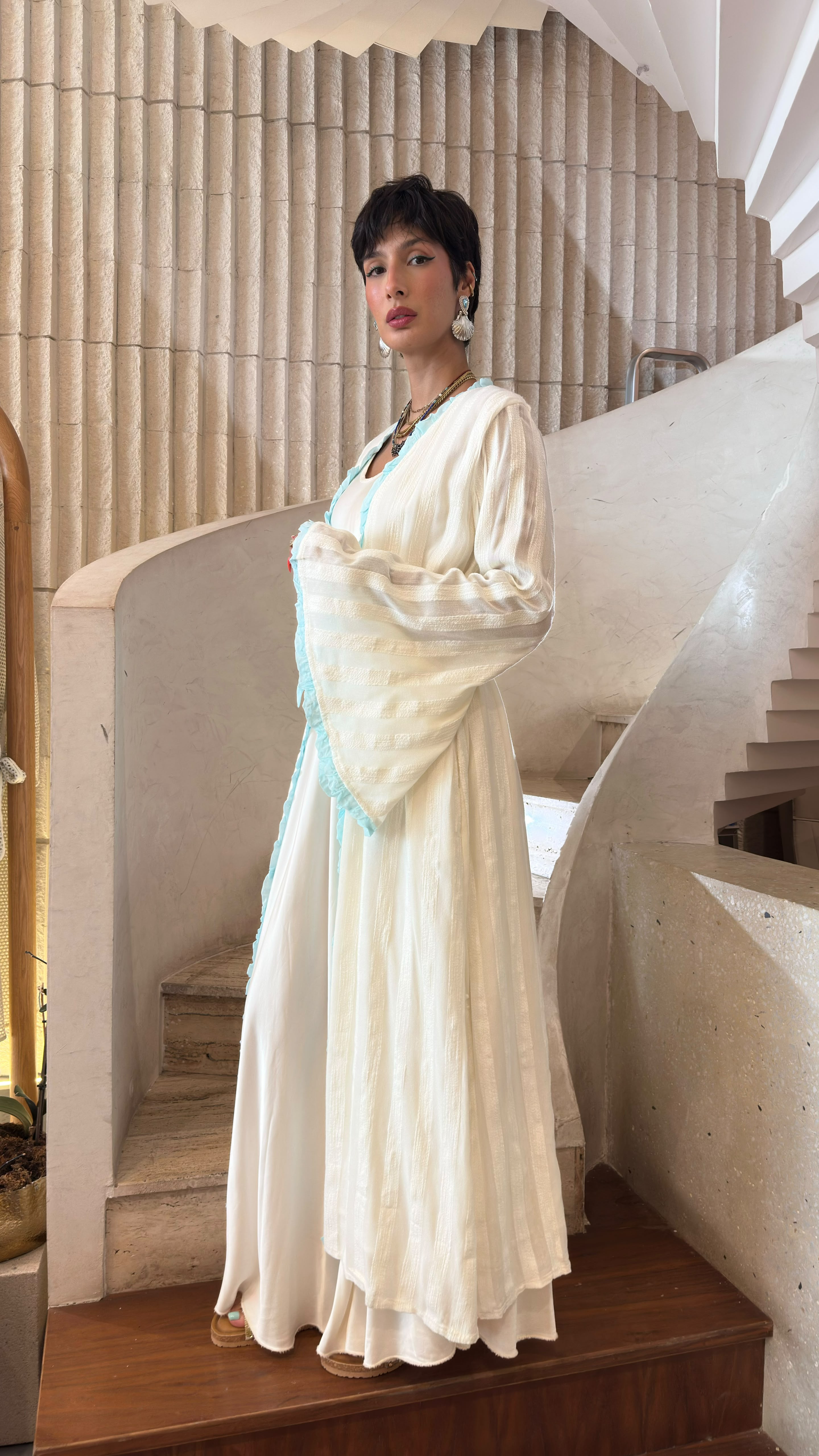 Marisma Open Textured Belted Kimono