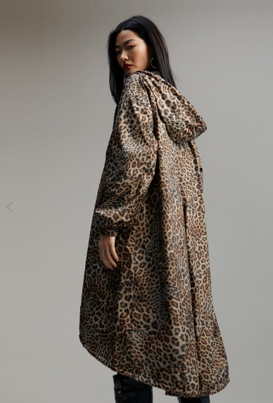 Hooded Animal Print Oversized Raincoat - MF2401001
