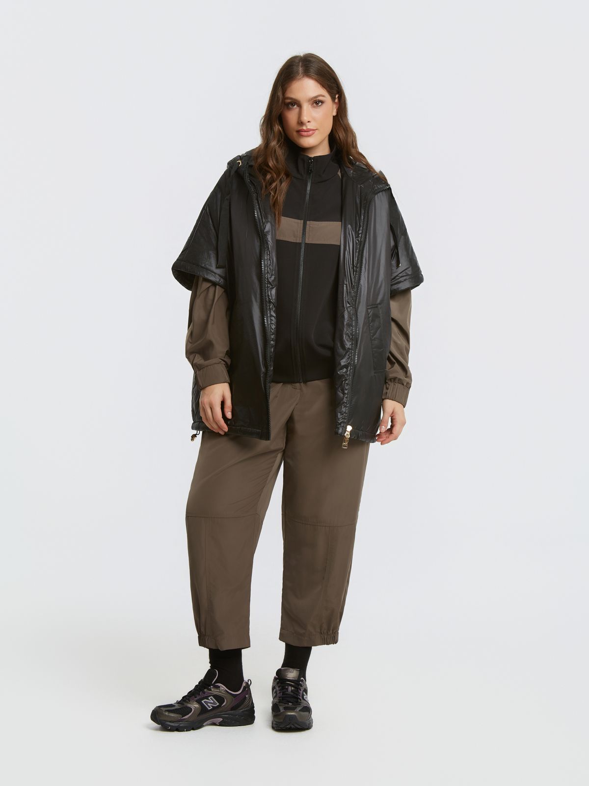0004.4513 Relaxed Fit Hooded Puffer Jacket - Brown Loft