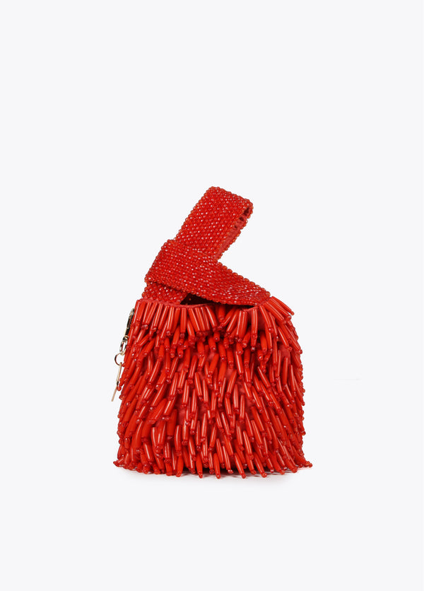 Small Bag with Coral-Effect Beading