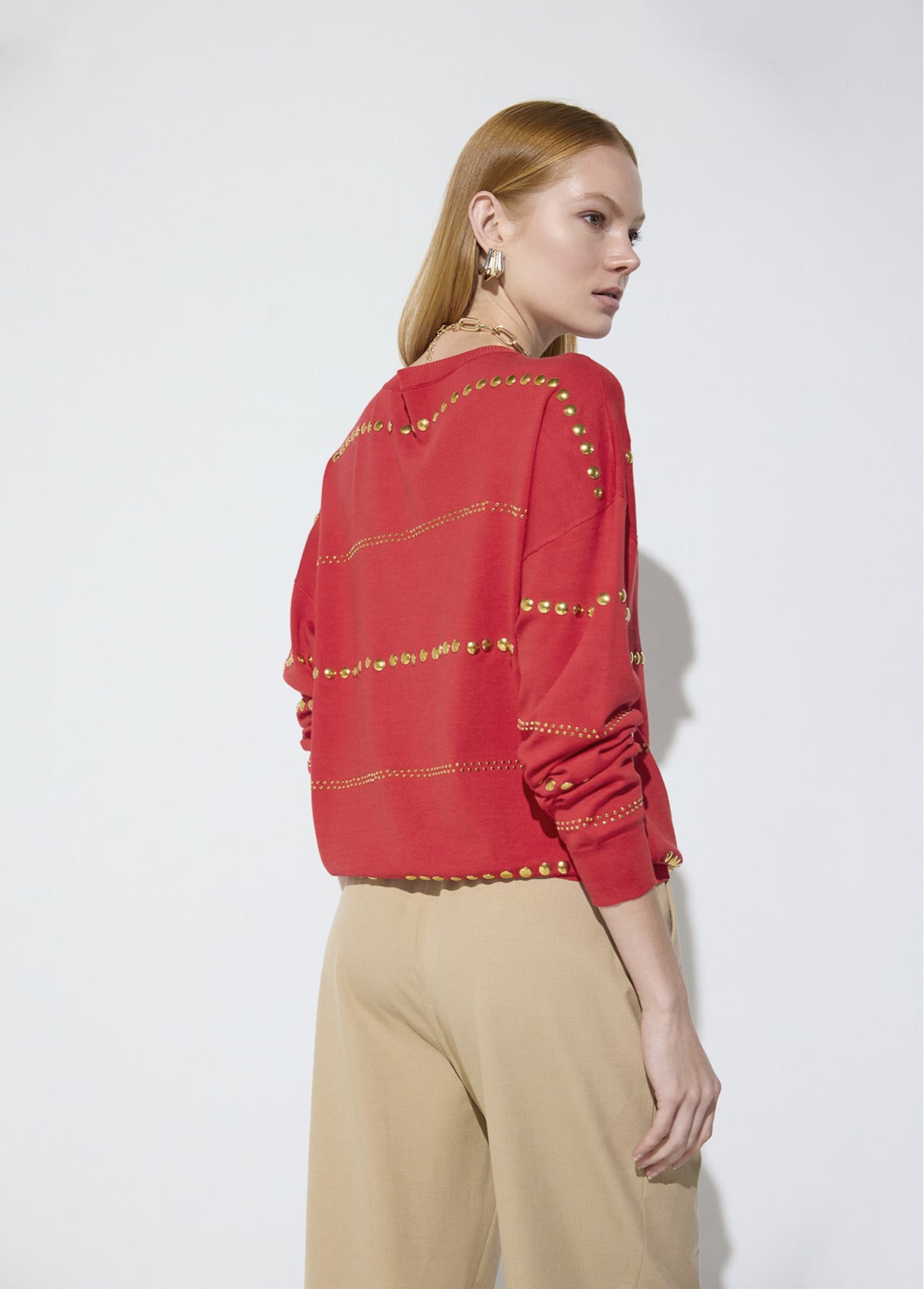 MF2611009 Striped Studded Sweater