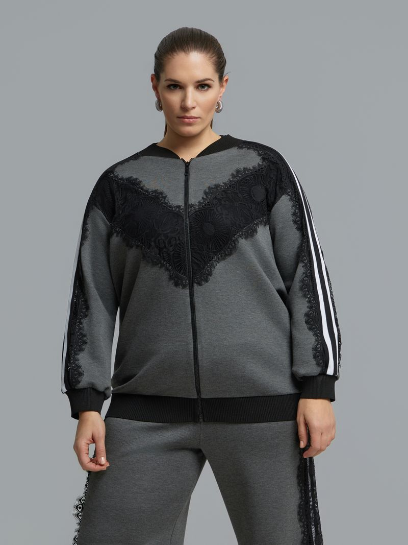 Lace Detail Zip-Up Tracksuit Set 8601.4019/2061