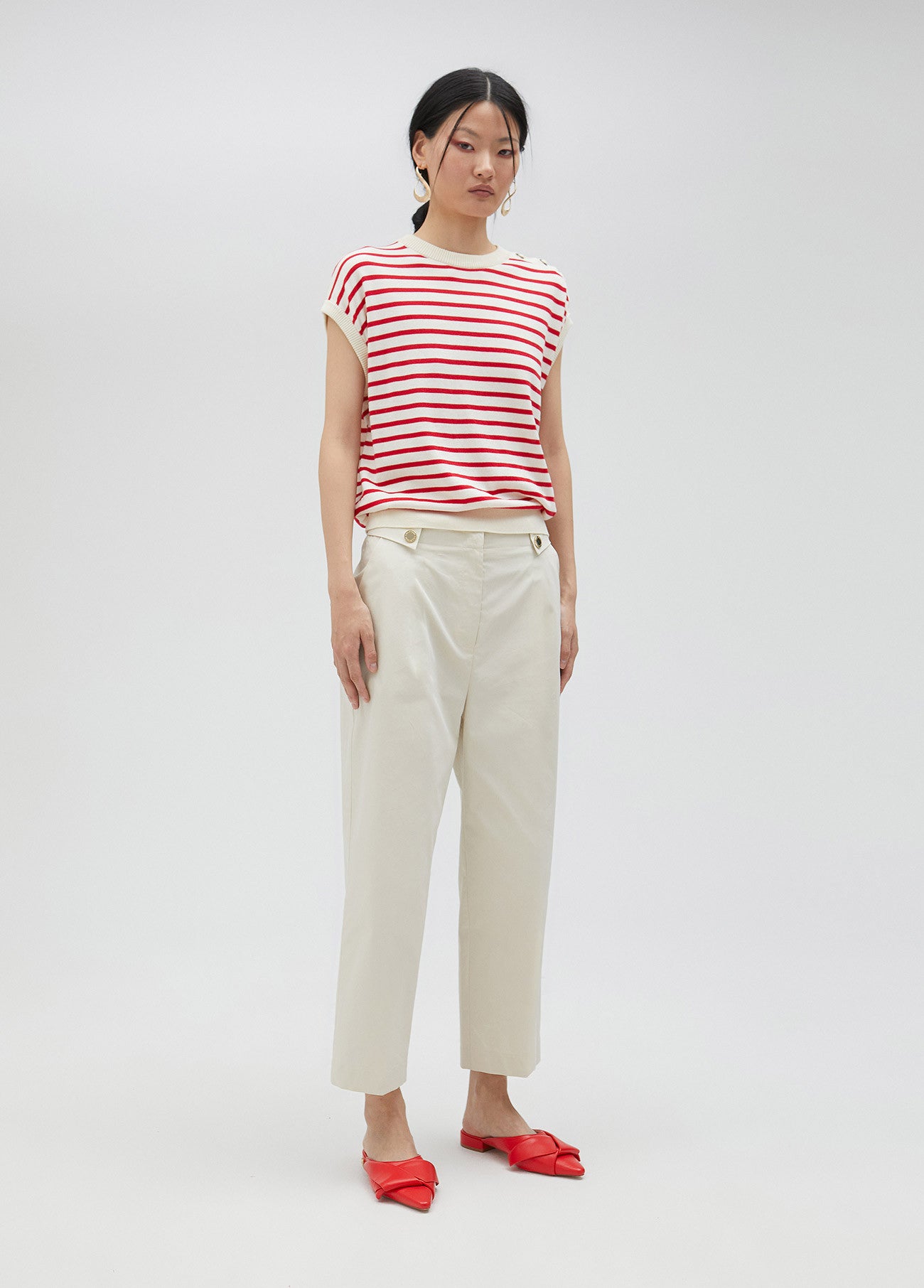 MS2514018 Cropped Tailored Pants - Brown Loft