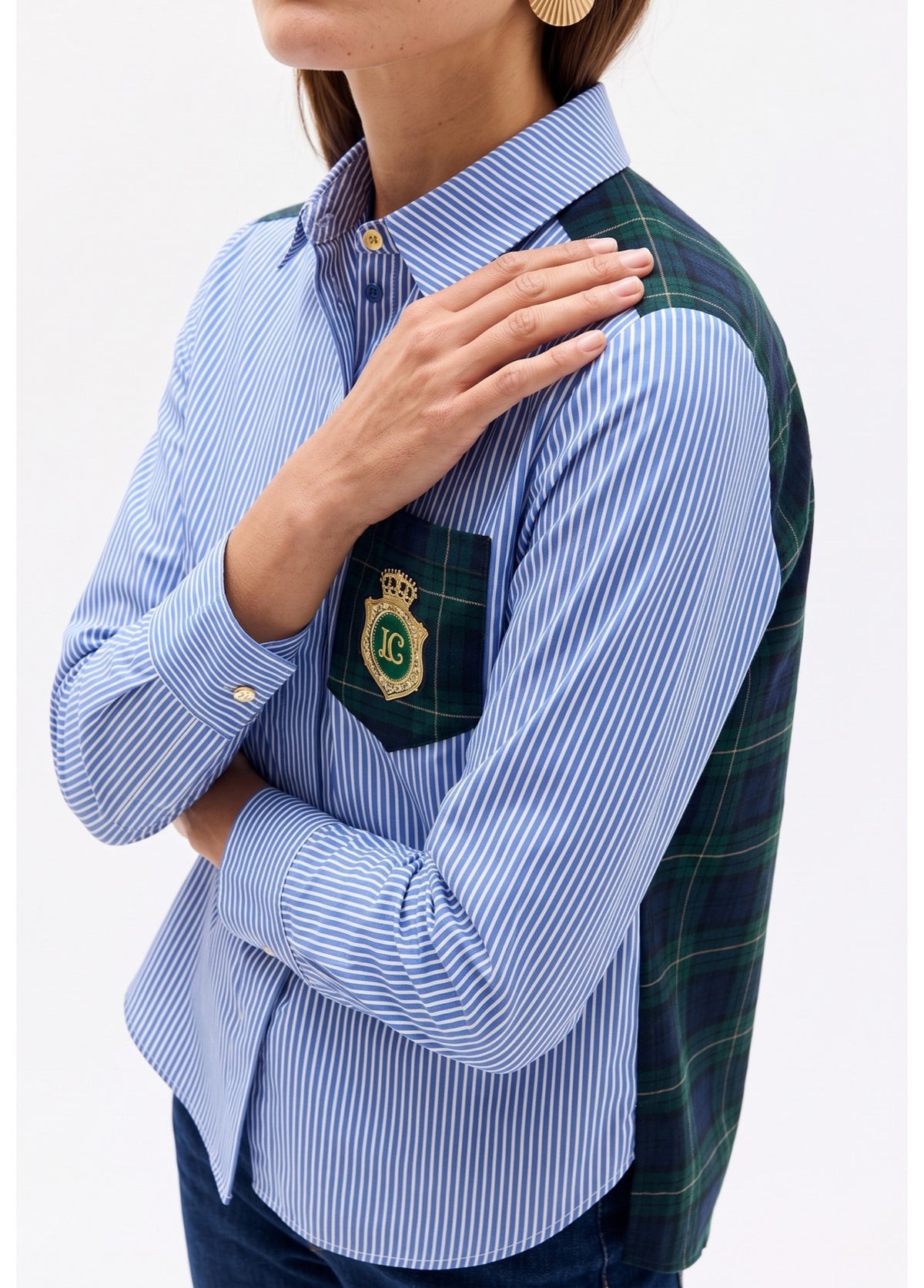 LF2615037 Tartan Patterned Long Back