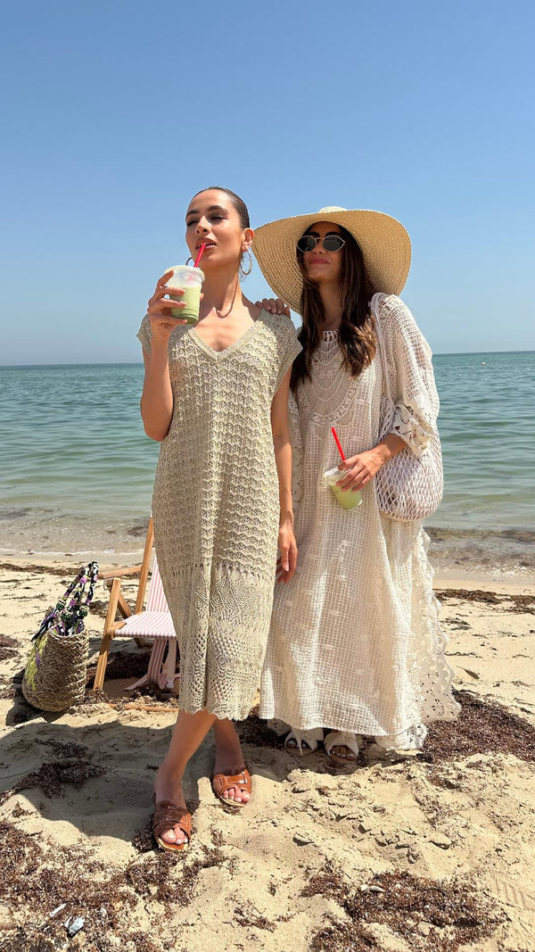 Lurex Crochet Knitted Dress