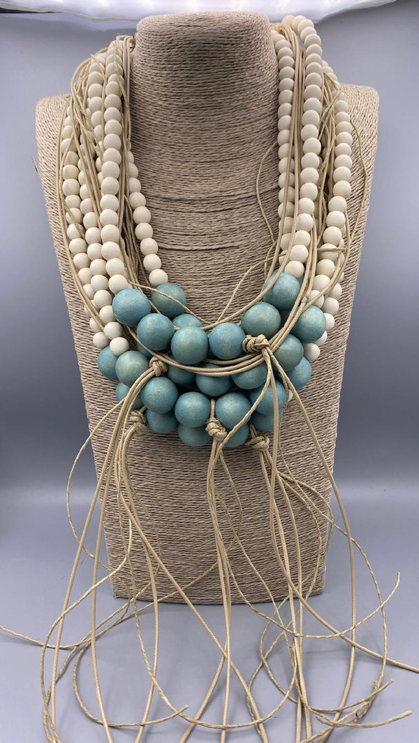 Layered White Necklace - 302644