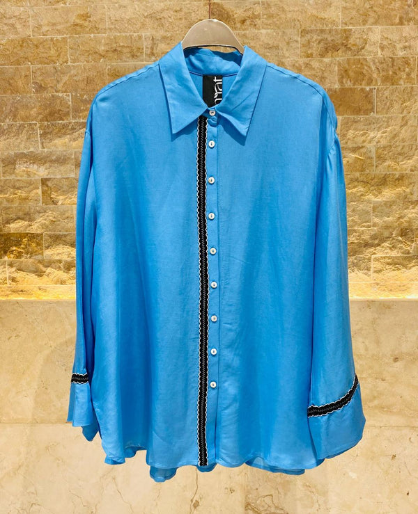 Oversized Linen Long Back Shirt - 8301.3015