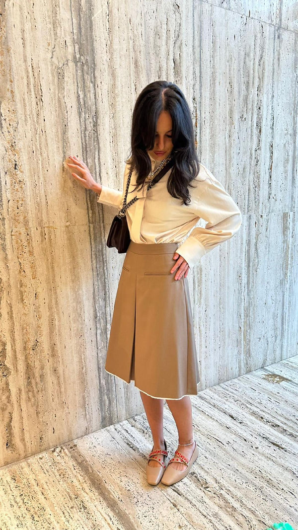 Pencil Cut Pleated Skirt - COBCS1001