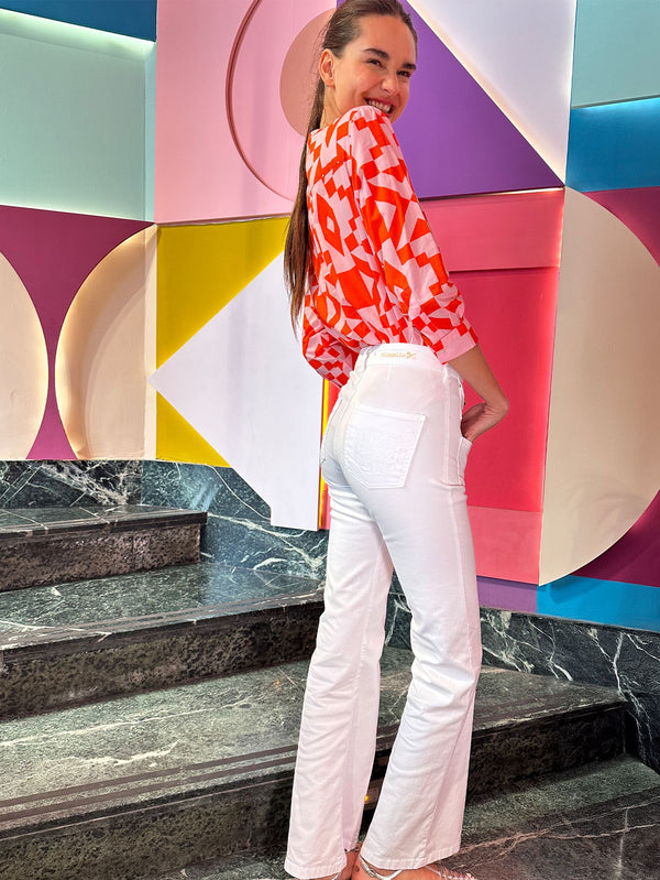 Slightly Flared Denim Pants - 32113