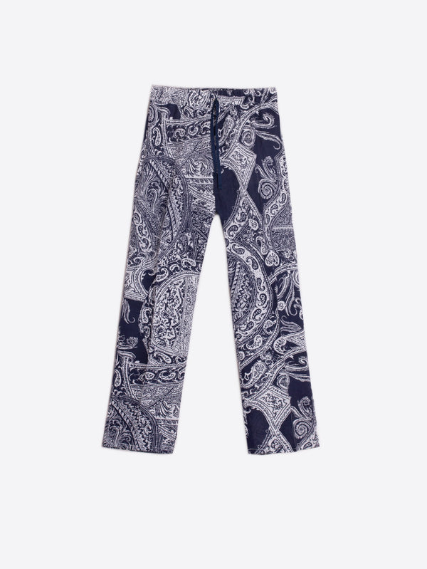 Clarise Navy Paisley Linen Pants - 31257