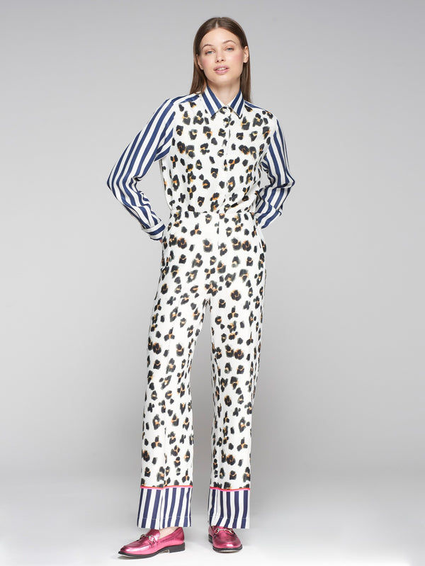 Leopard Print Satin Pants - 32472