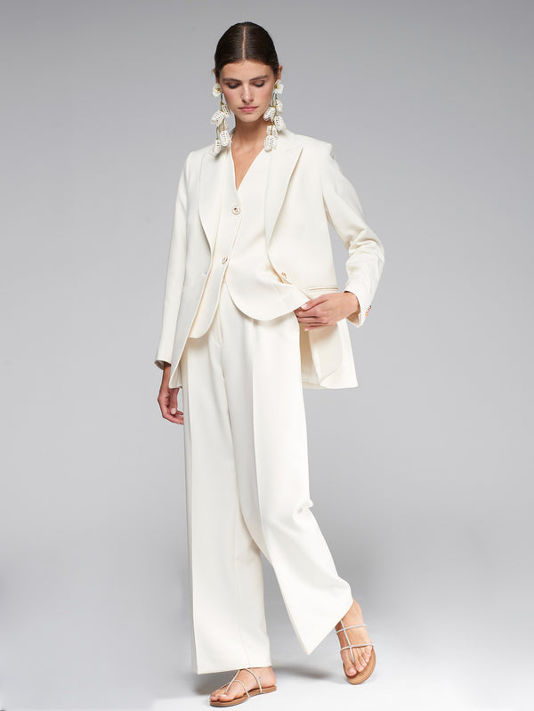 Flowing Straight Crepe Pants - 32410