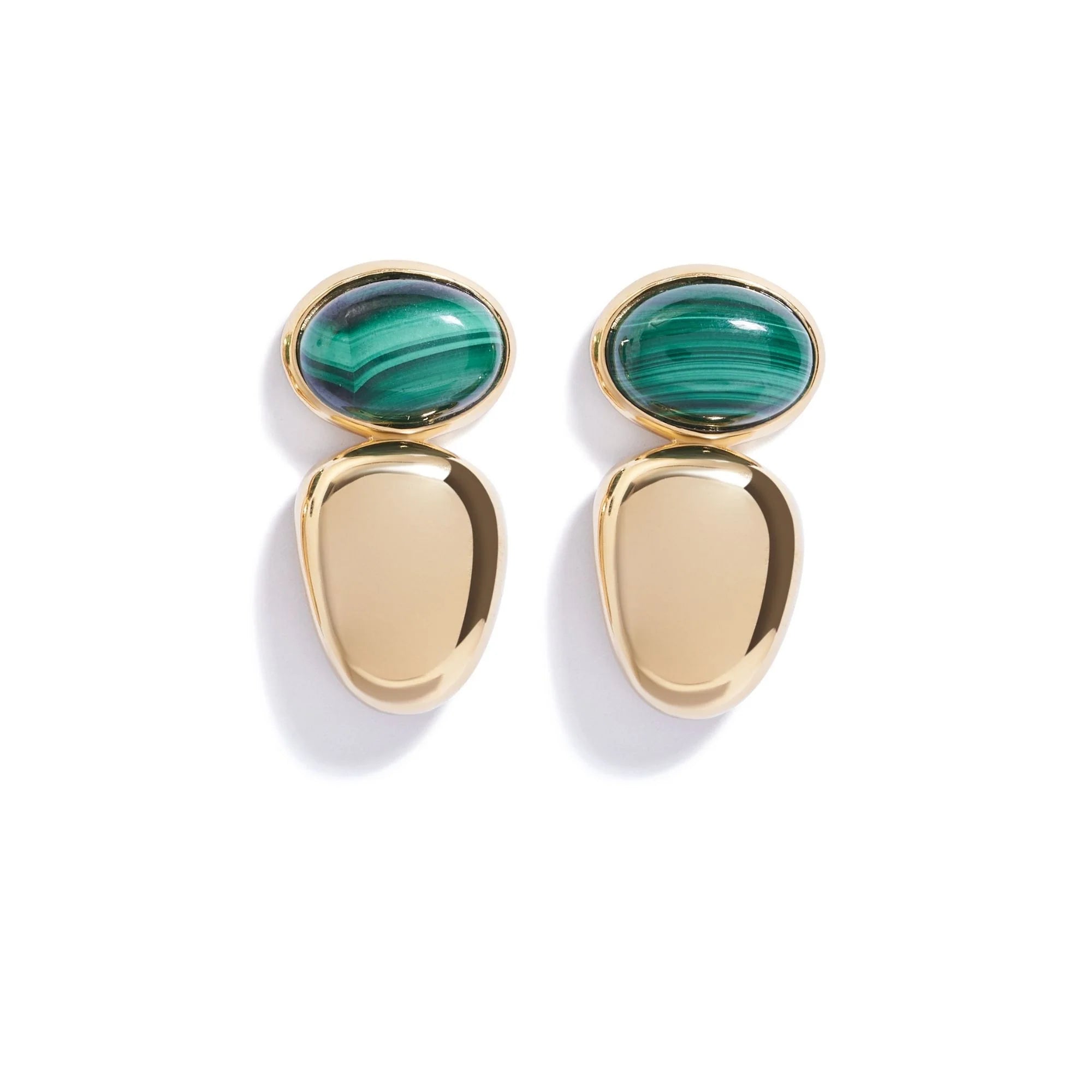 Tyra Malachite Earrings - Brown Loft