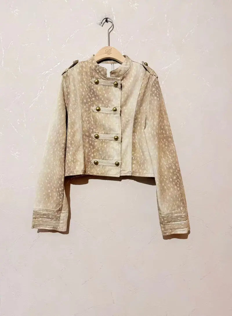 Short printed officer-style jacket JM22860
