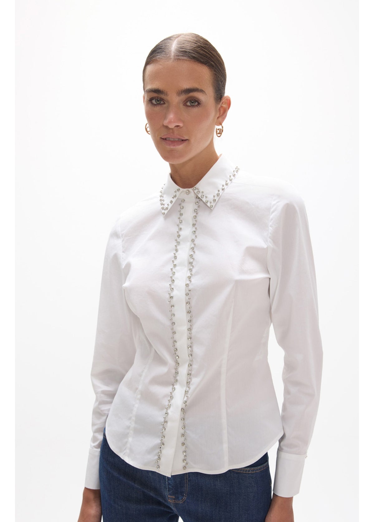 LF2615006 Fitted White Poplin Shirt
