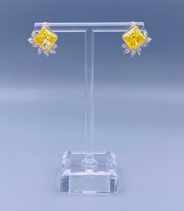 Yellow Diamond Stud Earrings