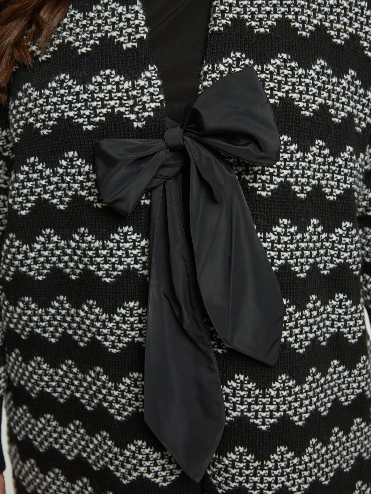 8401.5031 Zigzag Knit Cardigan - Brown Loft