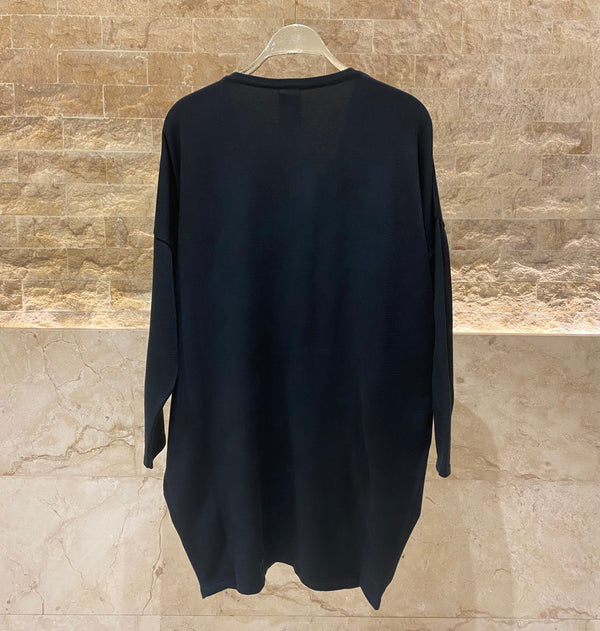 0000.5536 Basic Long Knit Tunic Top بلوزة طويلة محبوكة أساسية