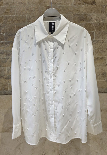 Pearl Embellished Cotton Shirt 0004.3512