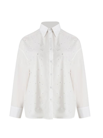 Pearl Embellished Cotton Shirt 0004.3512
