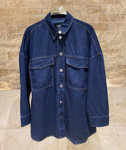 0007.3507 Oversized Denim Jeans Shirt قميص جينز واسع - Brown Loft
