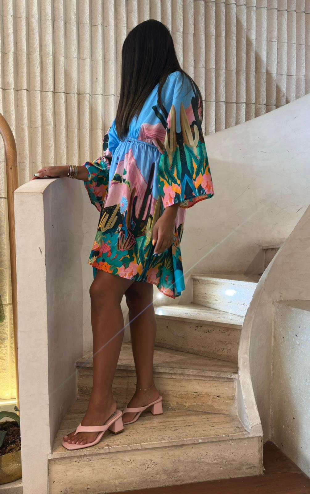 Pize Landscape Printed Mini Dress