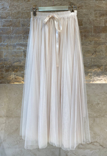 08077 Long Tulle Skirt - Brown Loft