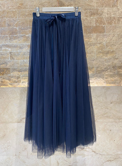 08077 Long Tulle Skirt - Brown Loft