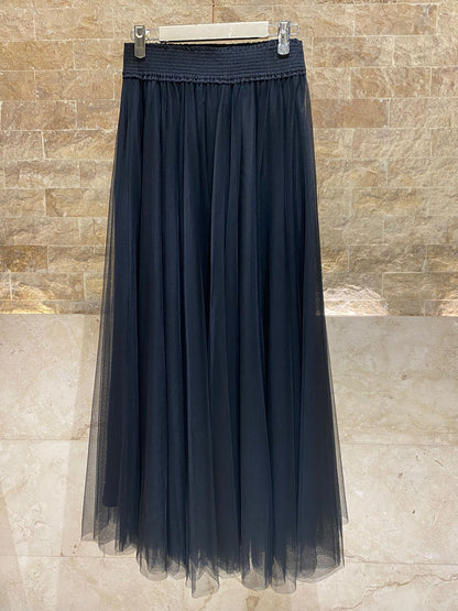 08365 Long Tulle Skirt  تنورة تول طويلة - Brown Loft