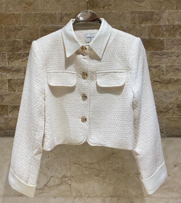 08508 Tweed Cropped Jacket سترة قصيرة من التويد