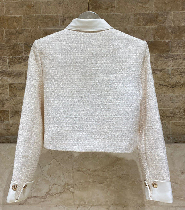 08508 Tweed Cropped Jacket سترة قصيرة من التويد