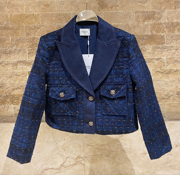 08528 Cropped Tweed Jacket سترة تويد قصيرة