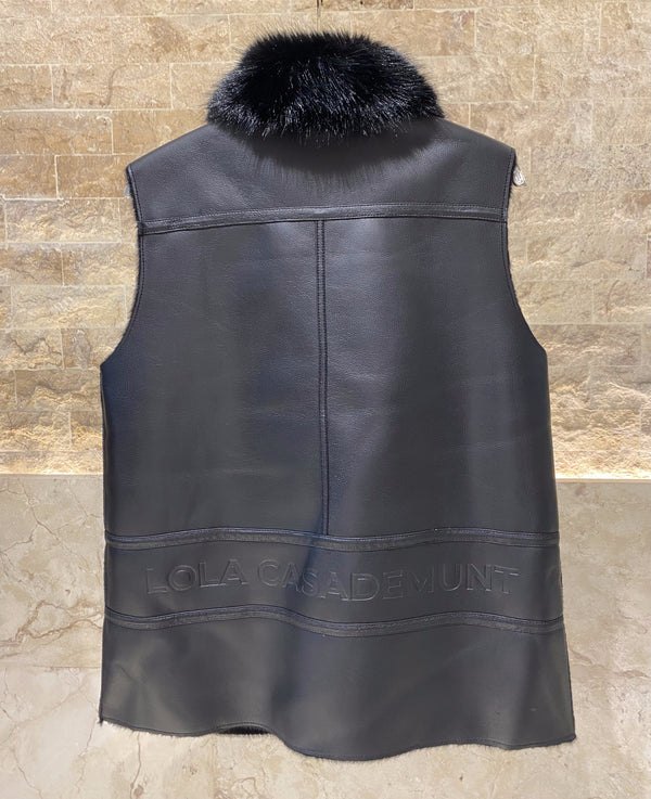 2501013 Faux Leather Double Sided Vest سترة جلدية صناعية مزدوجة الجوانب