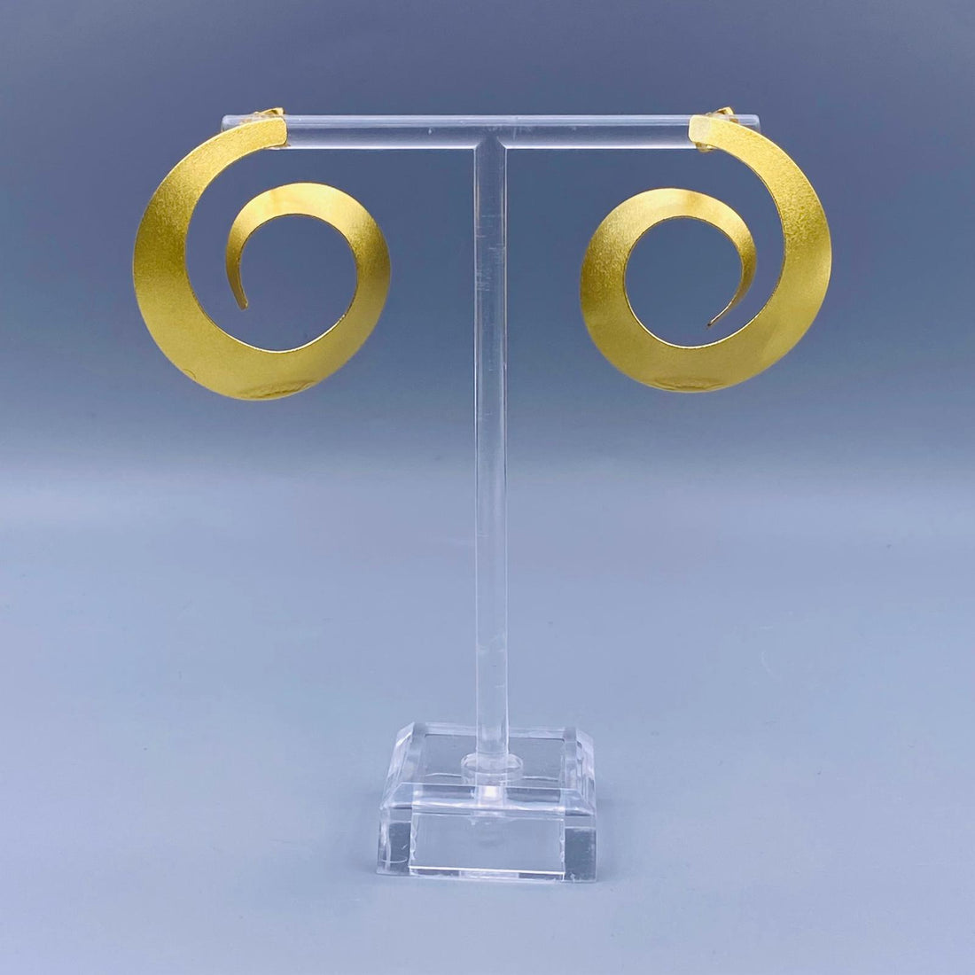 Spiral Brass Big Earrings - 1012 - Brown Loft