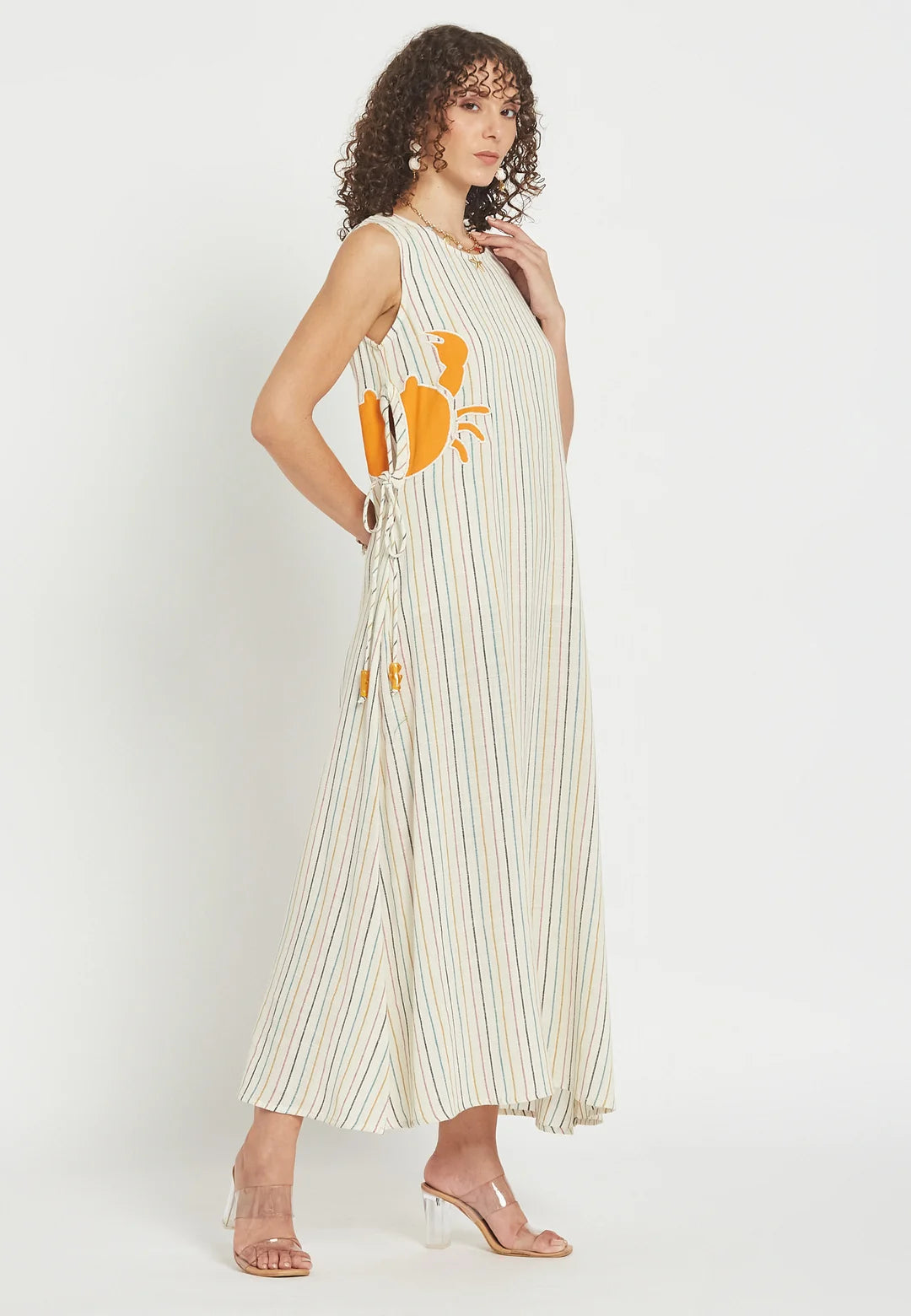 Solara Island Sleeveless Stripes Cotton Maxi Dress