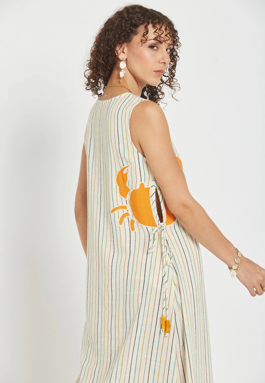 Solara Island Sleeveless Stripes Cotton Maxi Dress