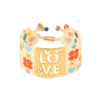 Flower LOVE BIG 10909 خرز خيط مضفر عريض - Brown Loft