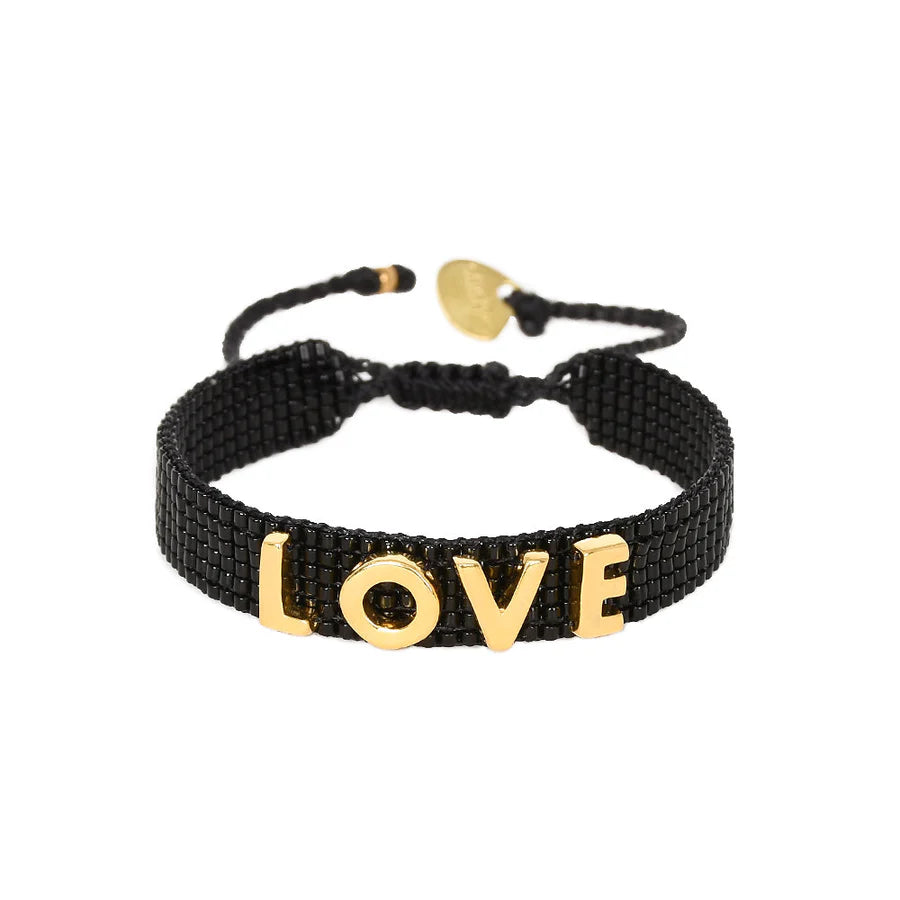 Love Letters B-GP-S 11296 Braided Beads Bracelet - Brown Loft