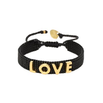 Love Letters B-GP-S 11296 Braided Beads Bracelet - Brown Loft