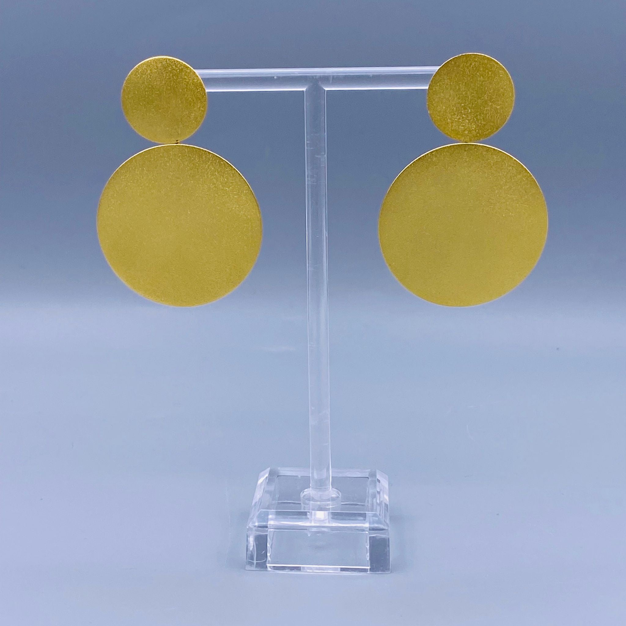 Double Thin Disk Earrings - Brown Loft