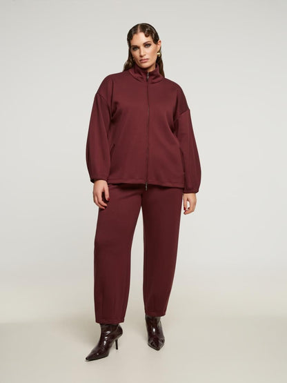 8401.4040/2026 Oversized Jacket and High Waist Jogger Pants - Brown Loft